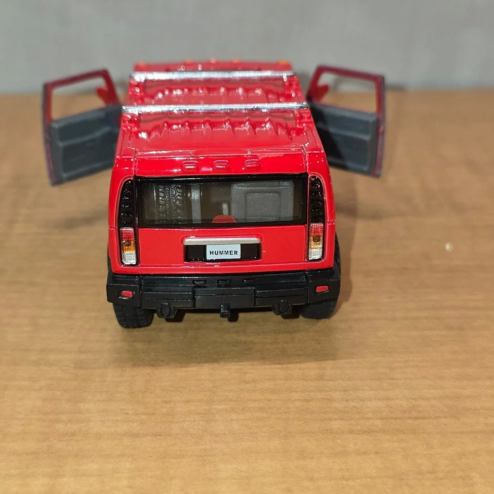 2008 RED Hummer H2‎ SUV, Kinsmart, Diecast Model Toy Car, 5'', 1/40 scale